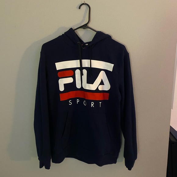 dark blue fila hoodie